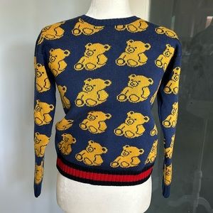 Gucci Kids Wool Teddy Bear Pattern Sweater